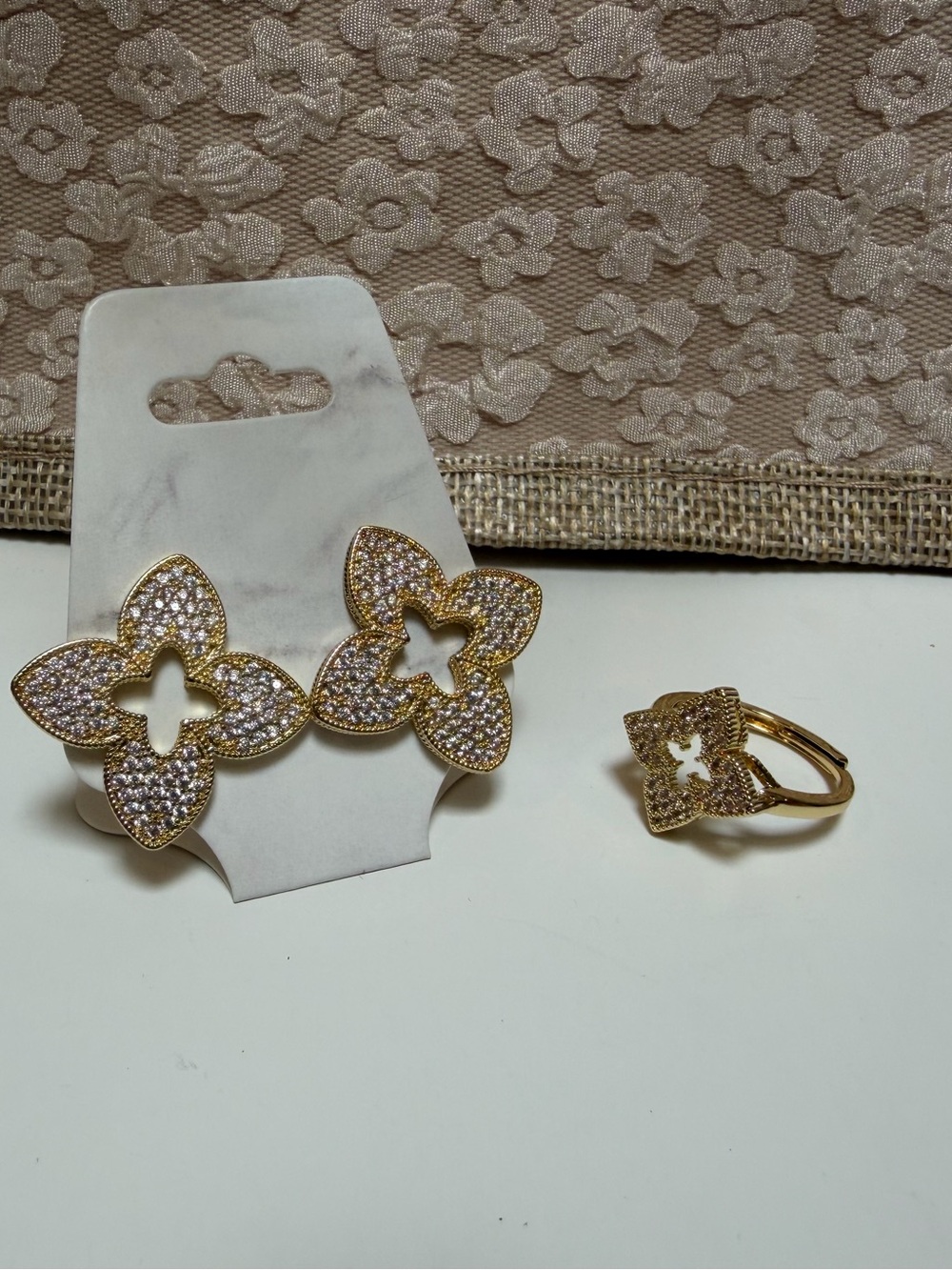 Earrings & Ring Set with Bag NWOT